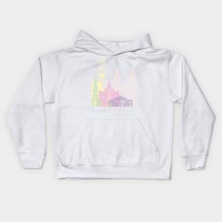 Aarhus skyline poster pastel Kids Hoodie